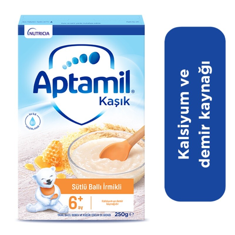Aptamil Kaşık Sütlü Ballı İrmikli Kaşık Maması 250 Gr - 1
