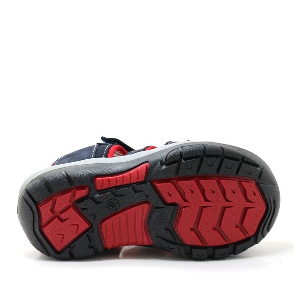 Artico Rock Hakiki Deri Lacivert Kırmızı Çocuk Sandalet - 7