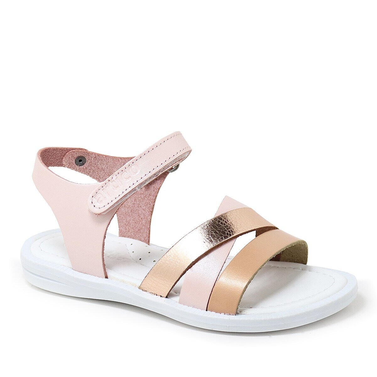 Artico Alexia Hakiki Deri Vaketa Pudra Pembe Kız Çocuk Sandalet - 1