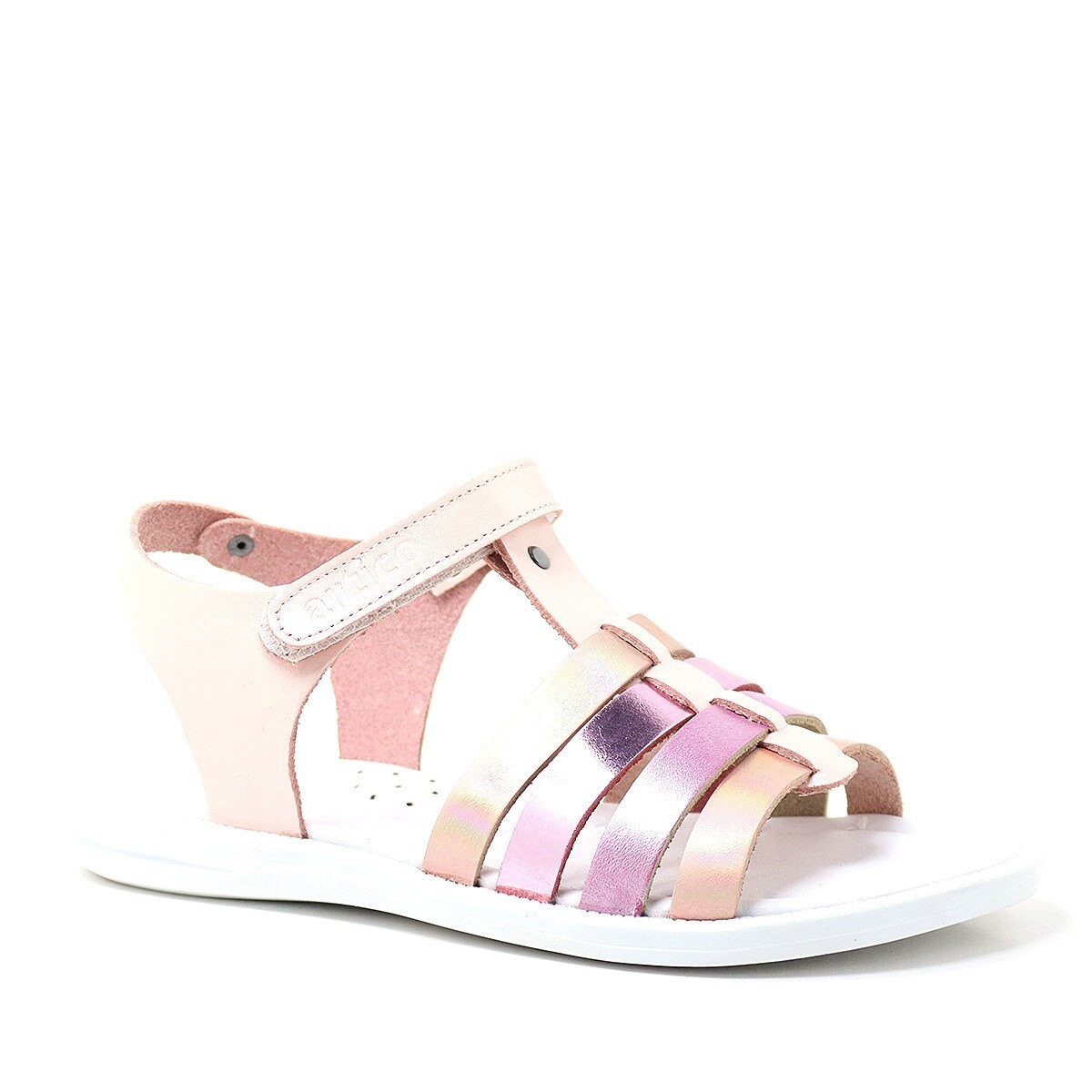 Artico Bellini Hakiki Deri Pembe Fuşya Vaketa Kız Çocuk Sandalet - 1