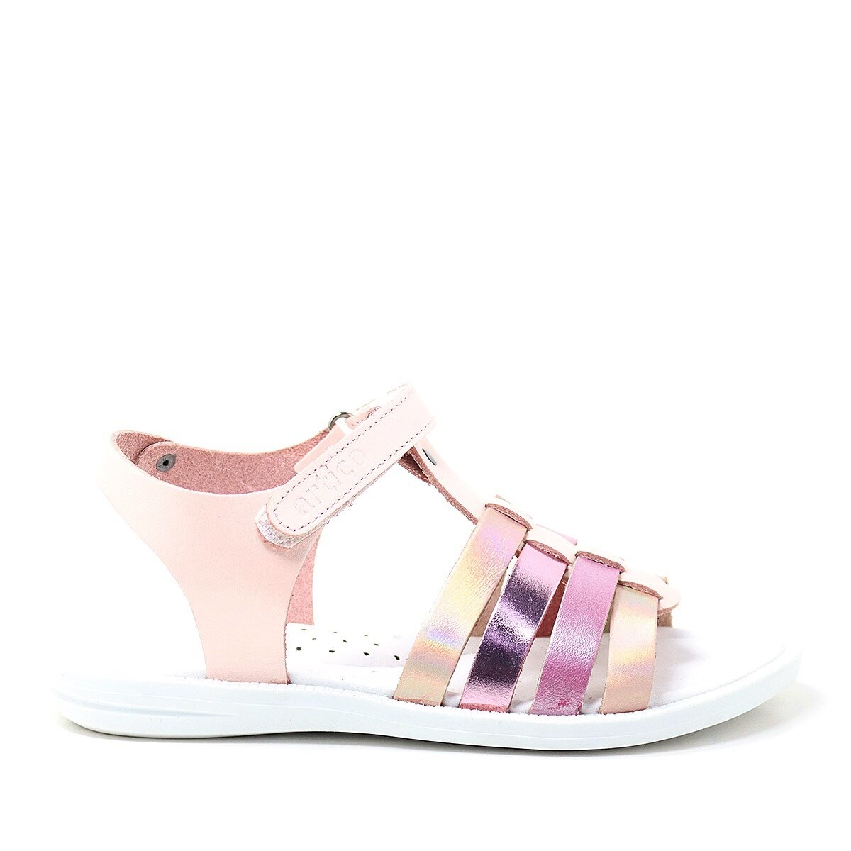 Artico Bellini Hakiki Deri Pembe Fuşya Vaketa Kız Çocuk Sandalet - 2