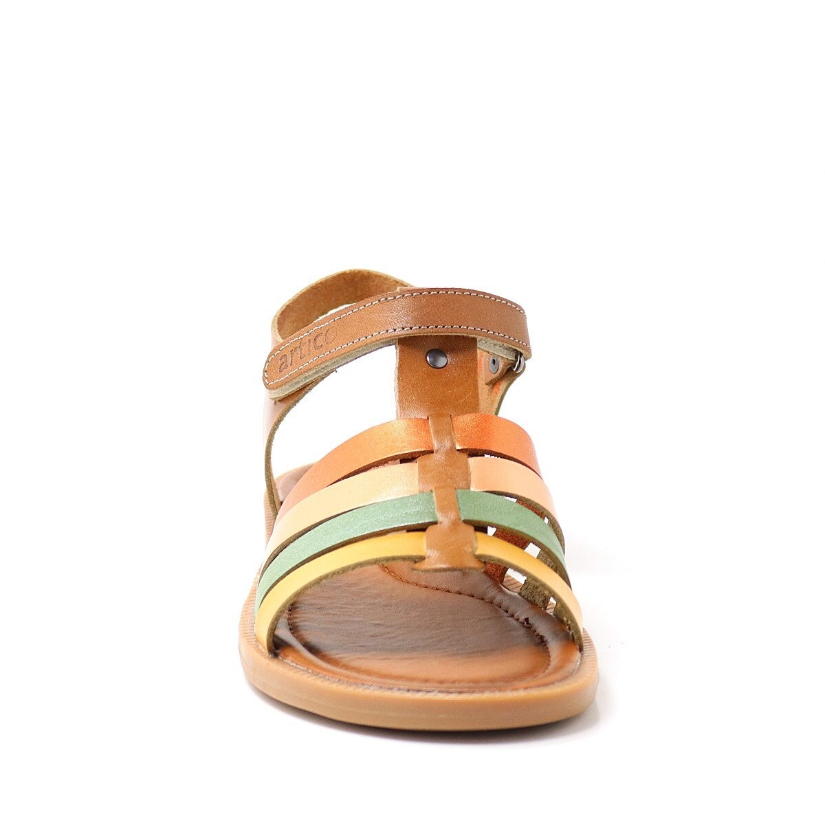 Artico Bellini Hakiki Deri Taba Vaketa Kız Çocuk Sandalet - 5