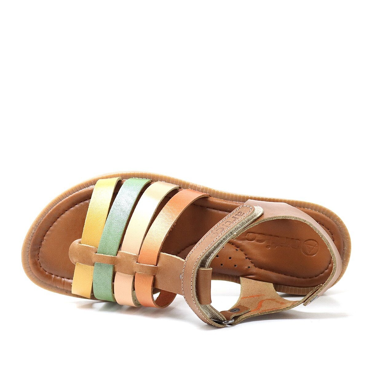 Artico Bellini Hakiki Deri Taba Vaketa Kız Çocuk Sandalet - 6