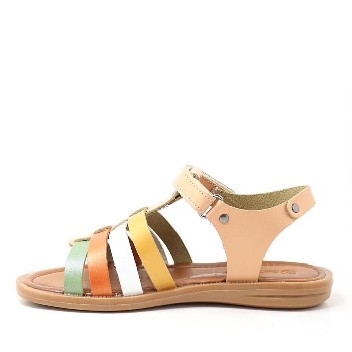 Artico Bellini Hakiki Deri Vaketa Taba Renkli Kız Çocuk Sandalet - 10