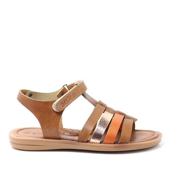 Artico Bellini Hakiki Deri Vaketa Kahve Taba Kız Çocuk Sandalet - 2