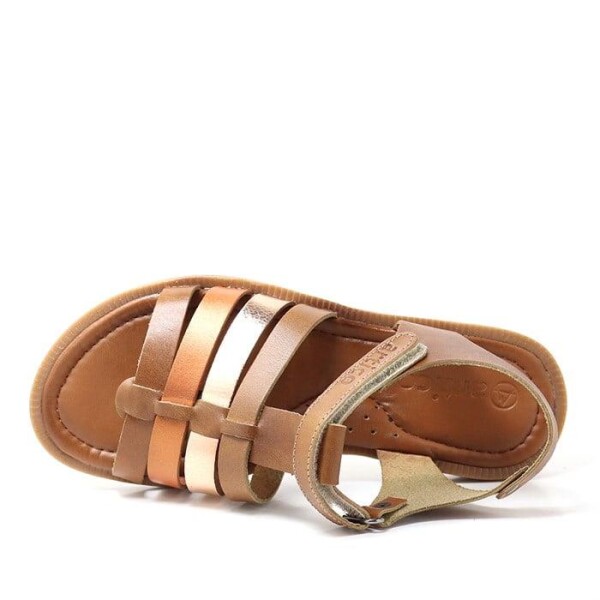 Artico Bellini Hakiki Deri Vaketa Kahve Taba Kız Çocuk Sandalet - 55