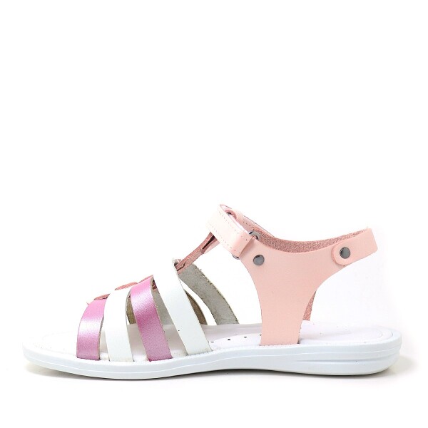 Artico Bellini Hakiki Deri Vaketa Pudra Pembe Kız Çocuk Sandalet - 3