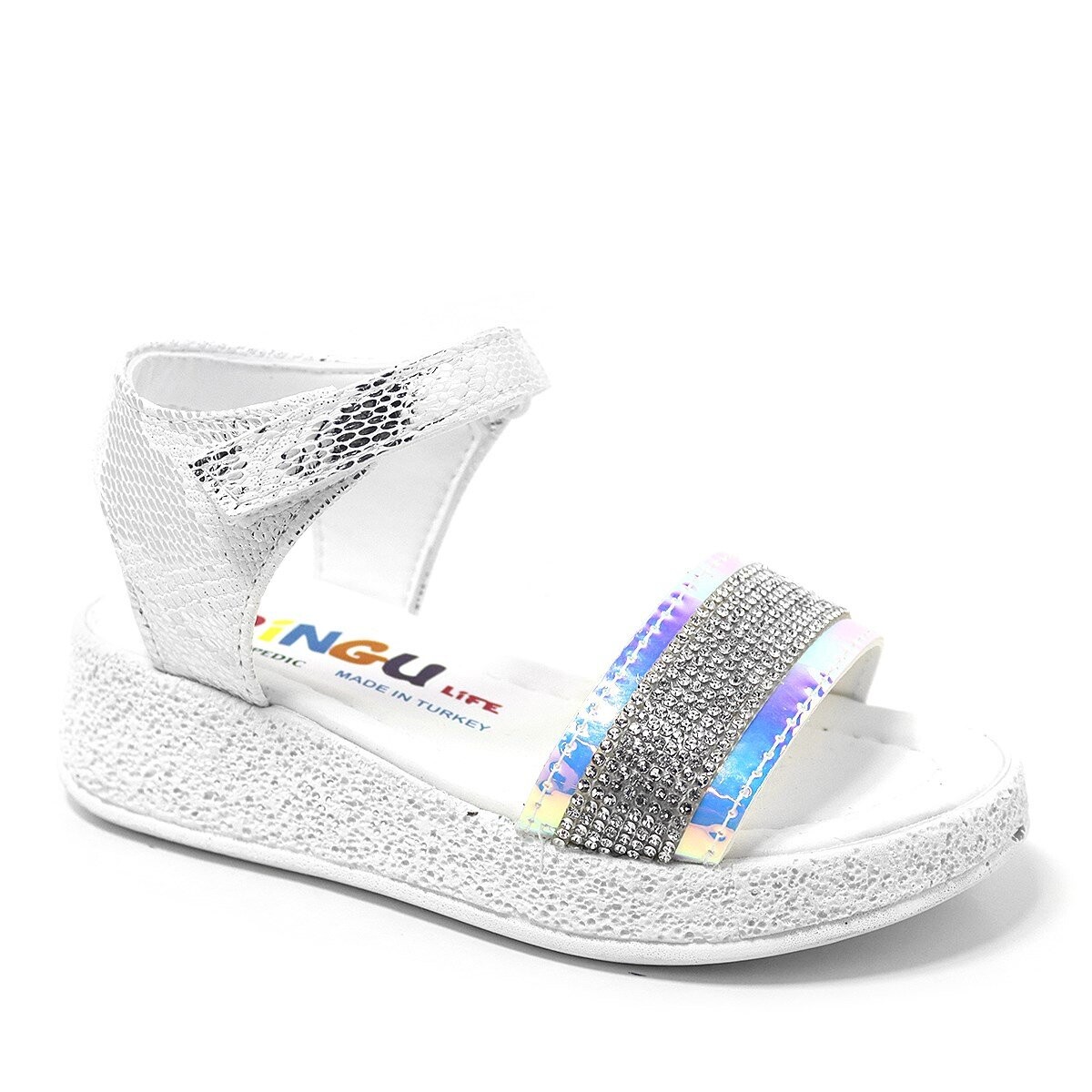 Artico Pingu Gloria Gümüş Taşlı Kız Çocuk Sandalet - 1