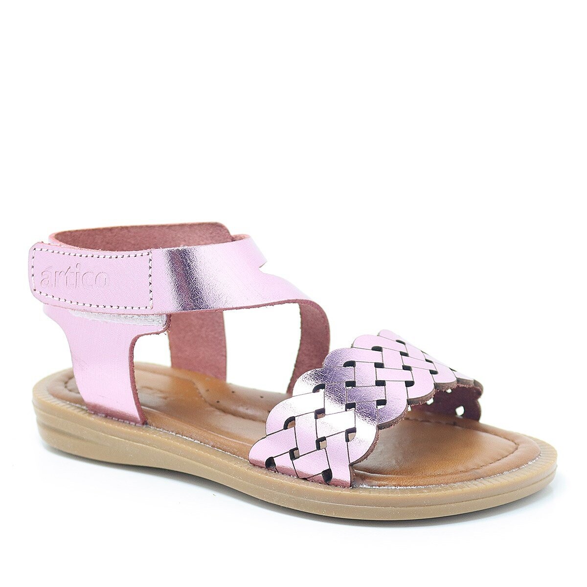 Artico Etoile Hakiki Deri Pembe Vaketa Kız Çocuk Sandalet - 1