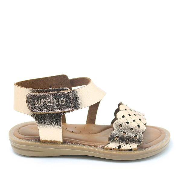 Artico Etoile Hakiki Deri Altın Rengi Vaketa Kız Çocuk Sandalet - 2