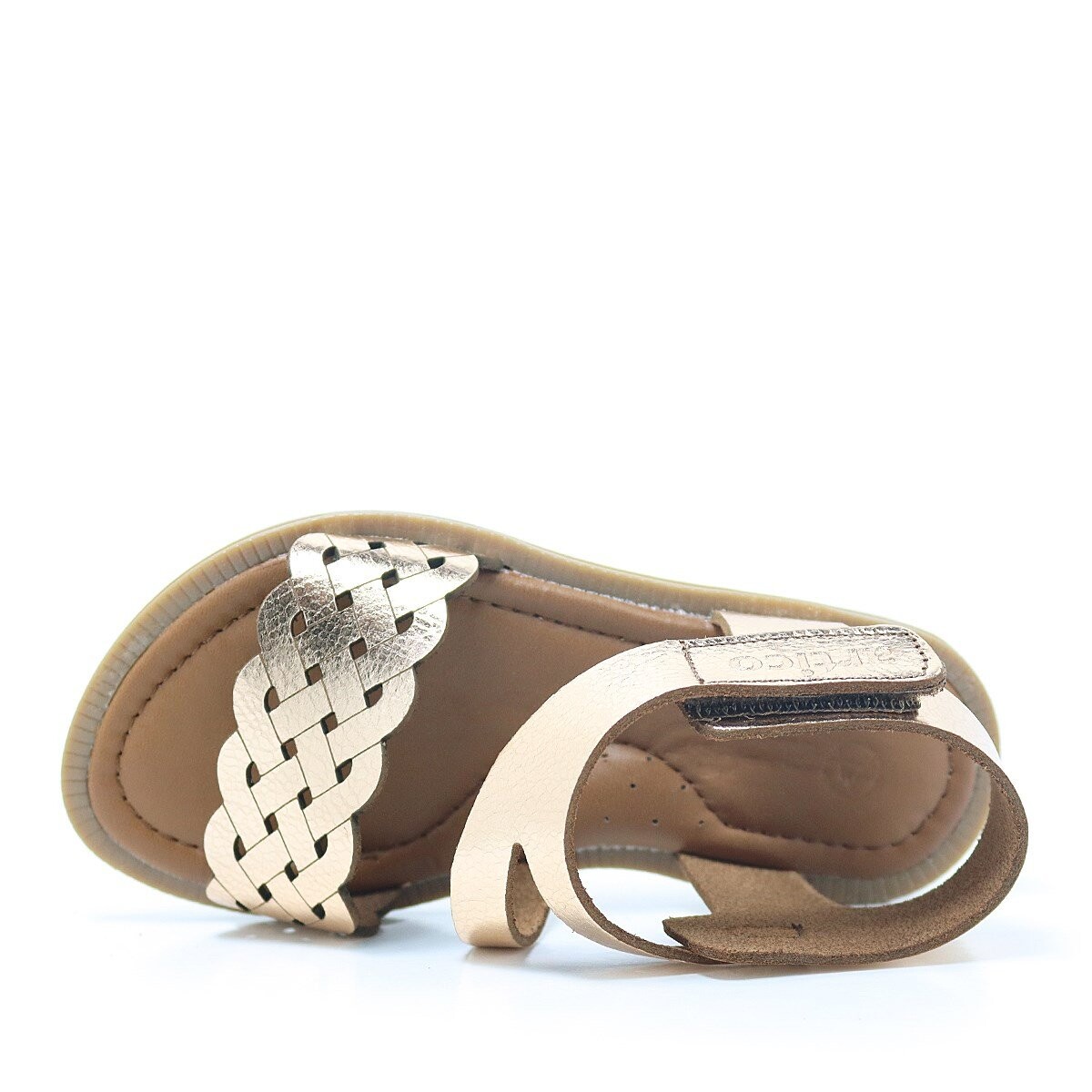 Artico Etoile Hakiki Deri Altın Rengi Vaketa Kız Çocuk Sandalet - 6