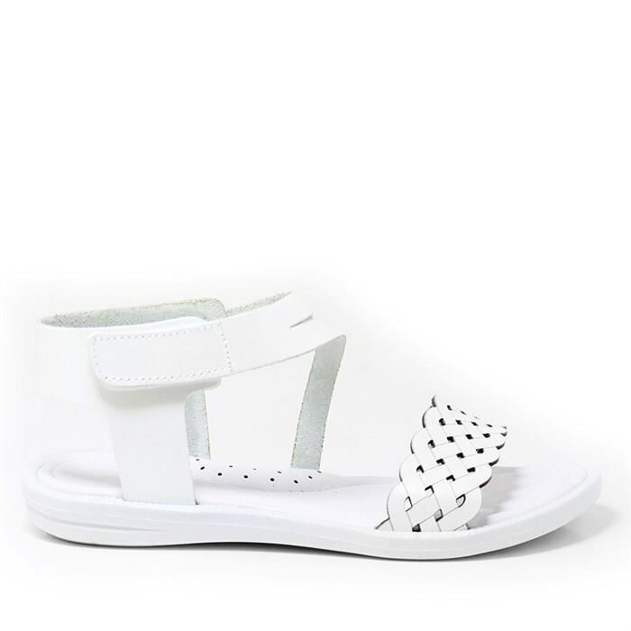 Artico Etoile Hakiki Deri Beyaz Vaketa Kız Çocuk Sandalet - 9