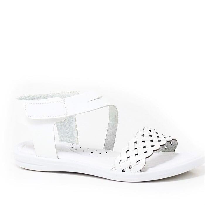 Artico Etoile Hakiki Deri Beyaz Vaketa Kız Çocuk Sandalet - 43