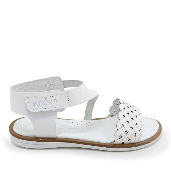 Artico Etoile Hakiki Deri Vaketa Beyaz Kız Çocuk Sandalet - 2