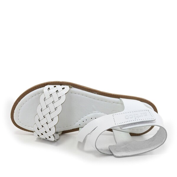 Artico Etoile Hakiki Deri Vaketa Beyaz Kız Çocuk Sandalet - 5