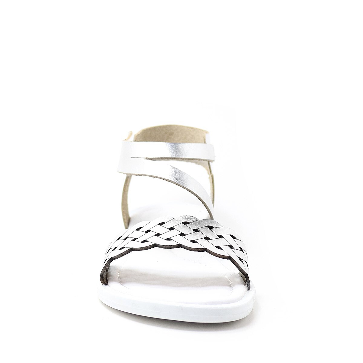 Artico Etoile Hakiki Deri Vaketa Gümüş Gri Kız Çocuk Sandalet - 4