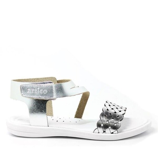 Artico Etoile Hakiki Deri Vaketa Gümüş Gri Kız Çocuk Sandalet - 23