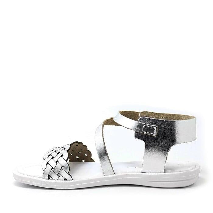 Artico Etoile Hakiki Deri Vaketa Gümüş Gri Kız Çocuk Sandalet - 45