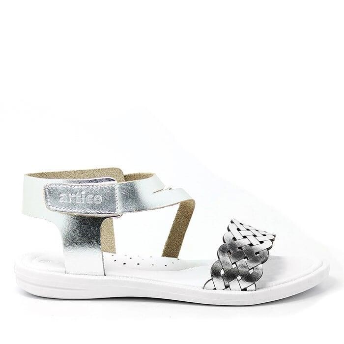 Artico Etoile Hakiki Deri Vaketa Gümüş Gri Kız Çocuk Sandalet - 58