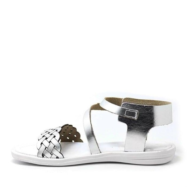 Artico Etoile Hakiki Deri Vaketa Gümüş Gri Kız Çocuk Sandalet - 59