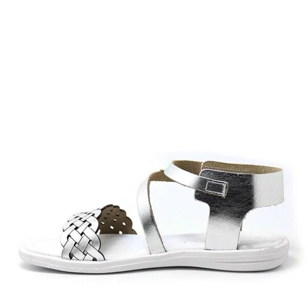 Artico Etoile Hakiki Deri Vaketa Gümüş Gri Kız Çocuk Sandalet - 66