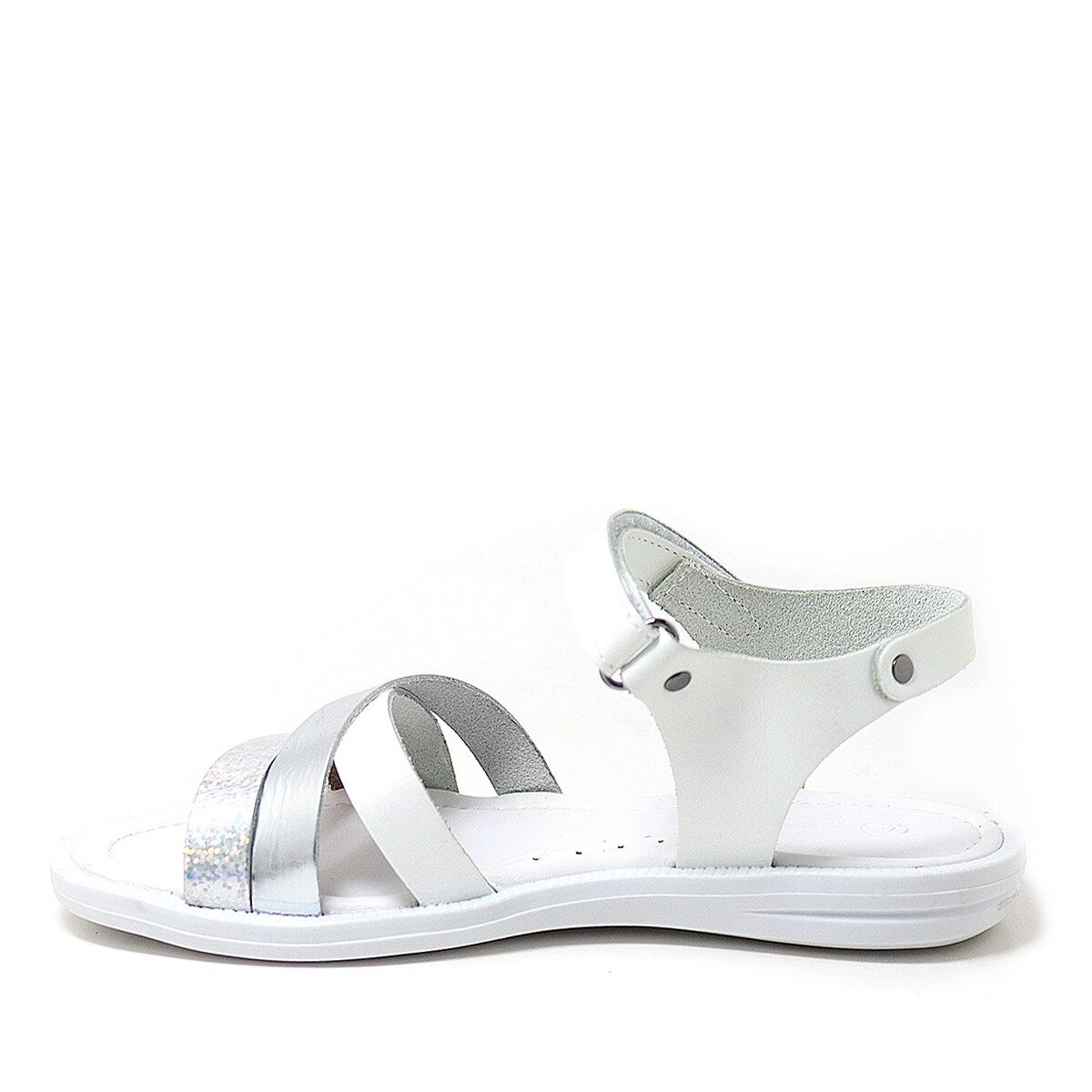 Artico Alexia Hakiki Deri Vaketa Gümüş Beyaz Kız Çocuk Sandalet - 3