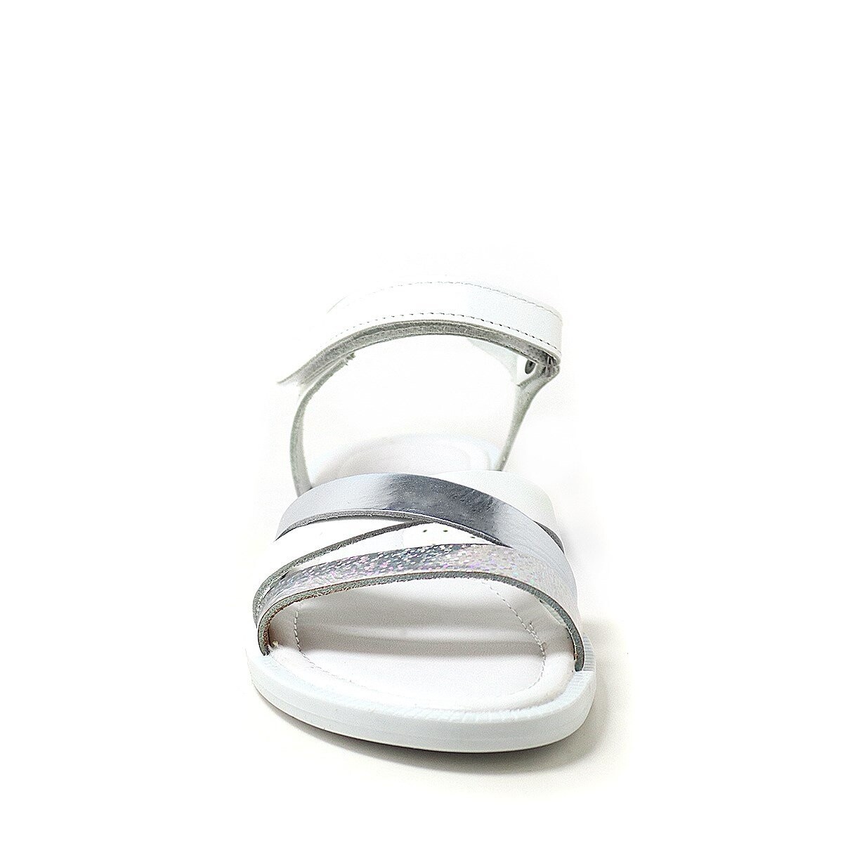 Artico Alexia Hakiki Deri Vaketa Gümüş Beyaz Kız Çocuk Sandalet - 4