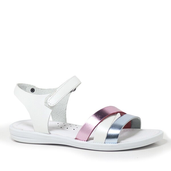 Artico Alexia Hakiki Deri Vaketa Beyaz Kız Çocuk Sandalet - Artico