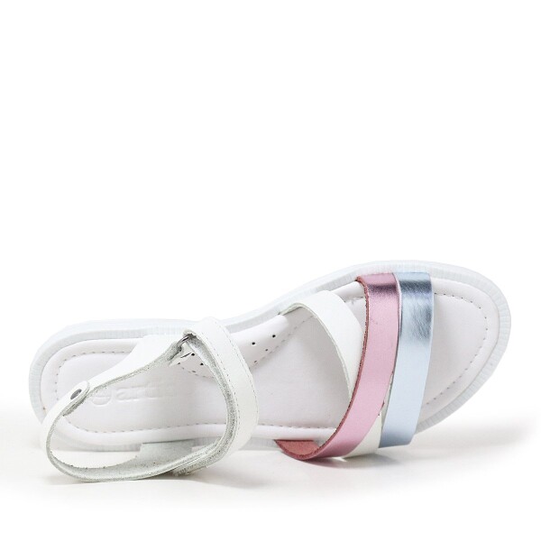 Artico Alexia Hakiki Deri Vaketa Beyaz Kız Çocuk Sandalet - 4