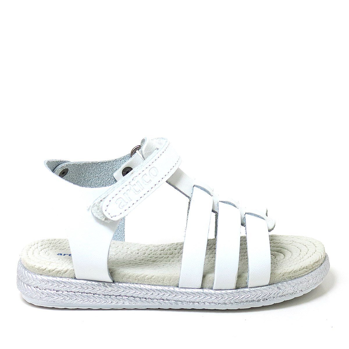 صندل أرتيكو بيليني فاكيتا من الجلد الطبيعي باللون الأبيض للبنات - 2