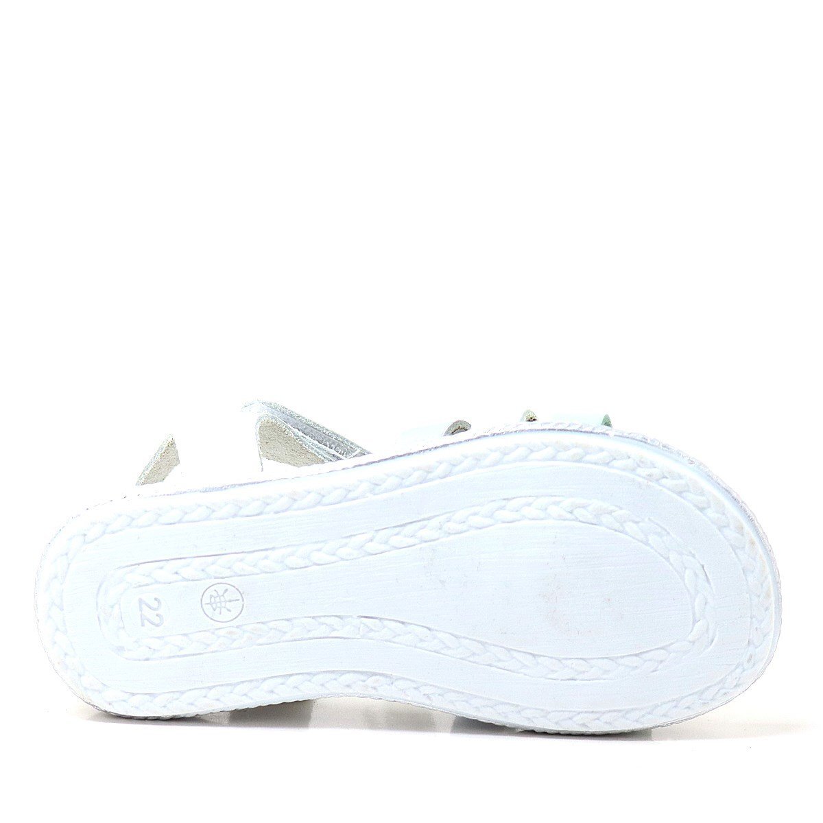 Artico Bellini Vaketa Hakiki Deri Beyaz Mavi Yeşil Kız Bebek Çocuk Sandalet - 7