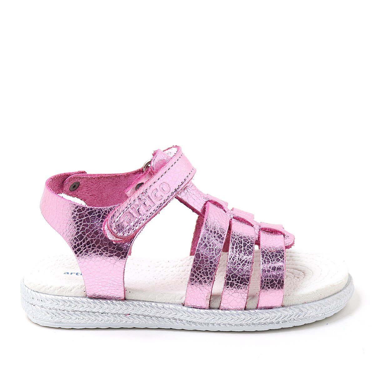 Artico Bellini Vaketa Hakiki Deri Fuşya Pembe Kız Bebek Çocuk Sandalet - 2