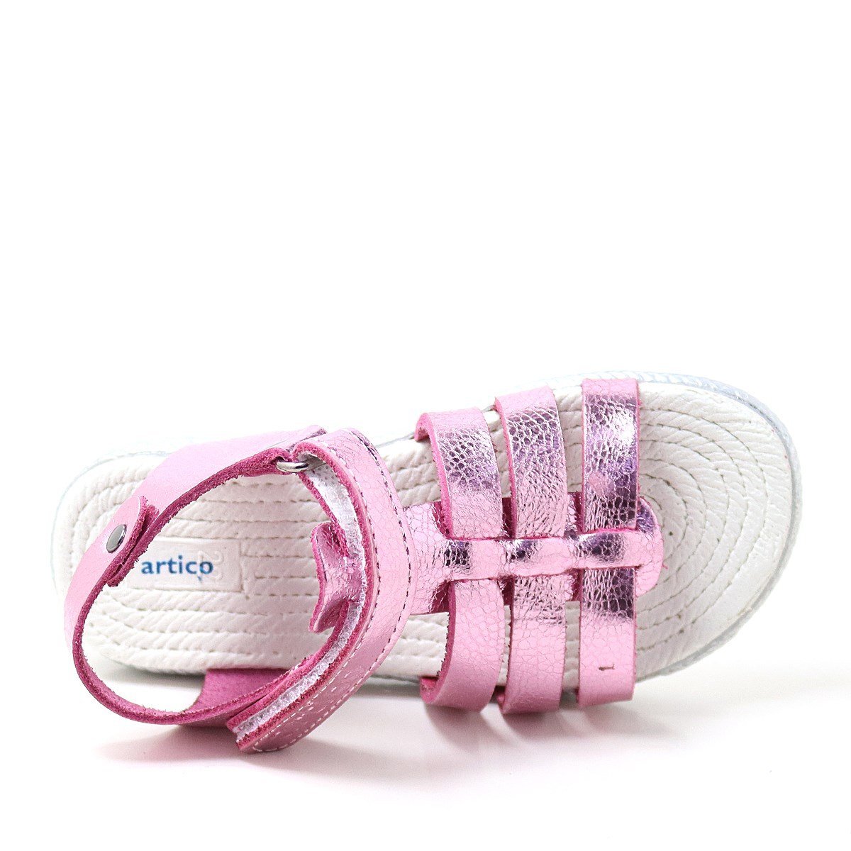 Artico Bellini Vaketa Hakiki Deri Fuşya Pembe Kız Bebek Çocuk Sandalet - 6