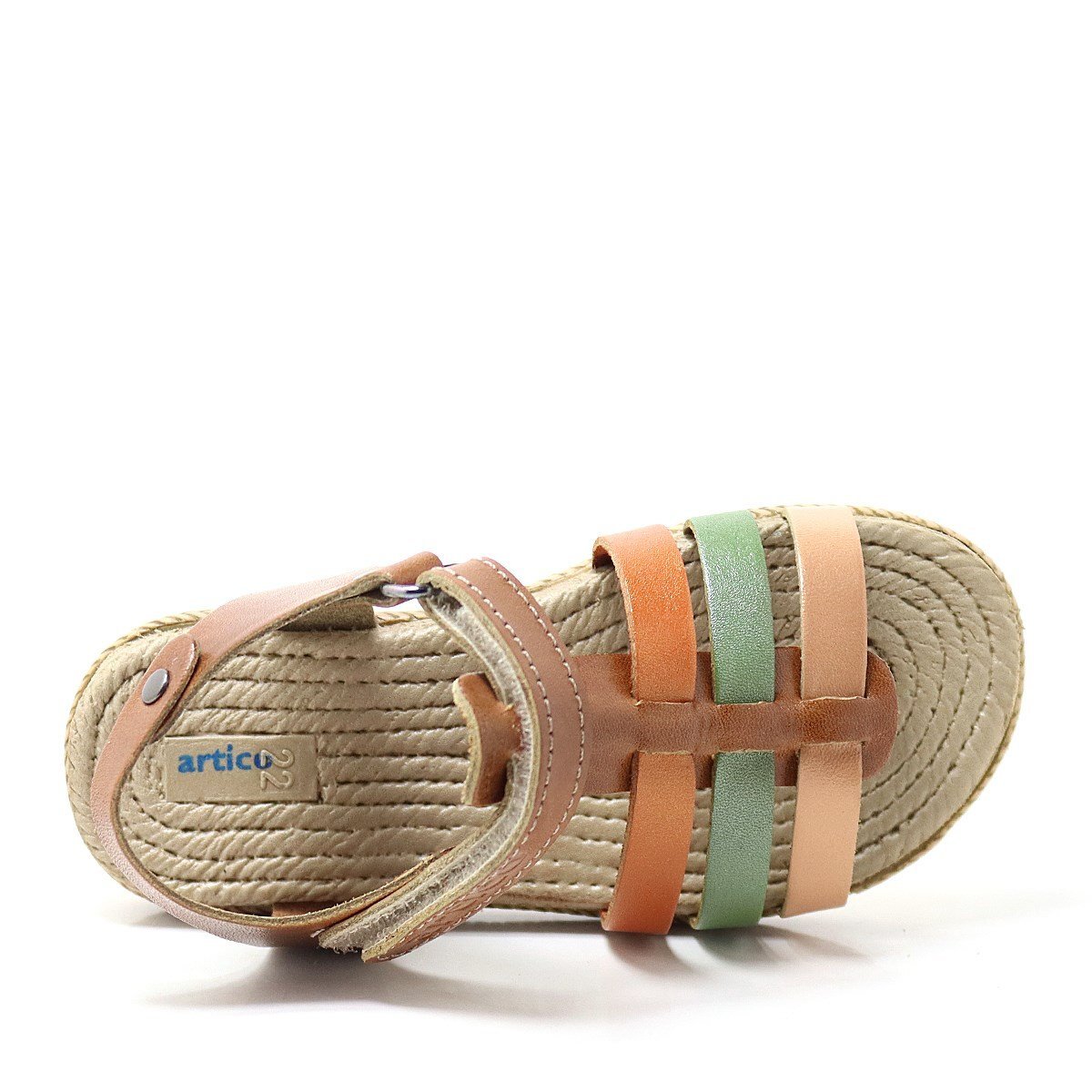 Artico Bellini Hakiki Deri Taba Vaketa Kız Bebek Çocuk Sandalet - 6