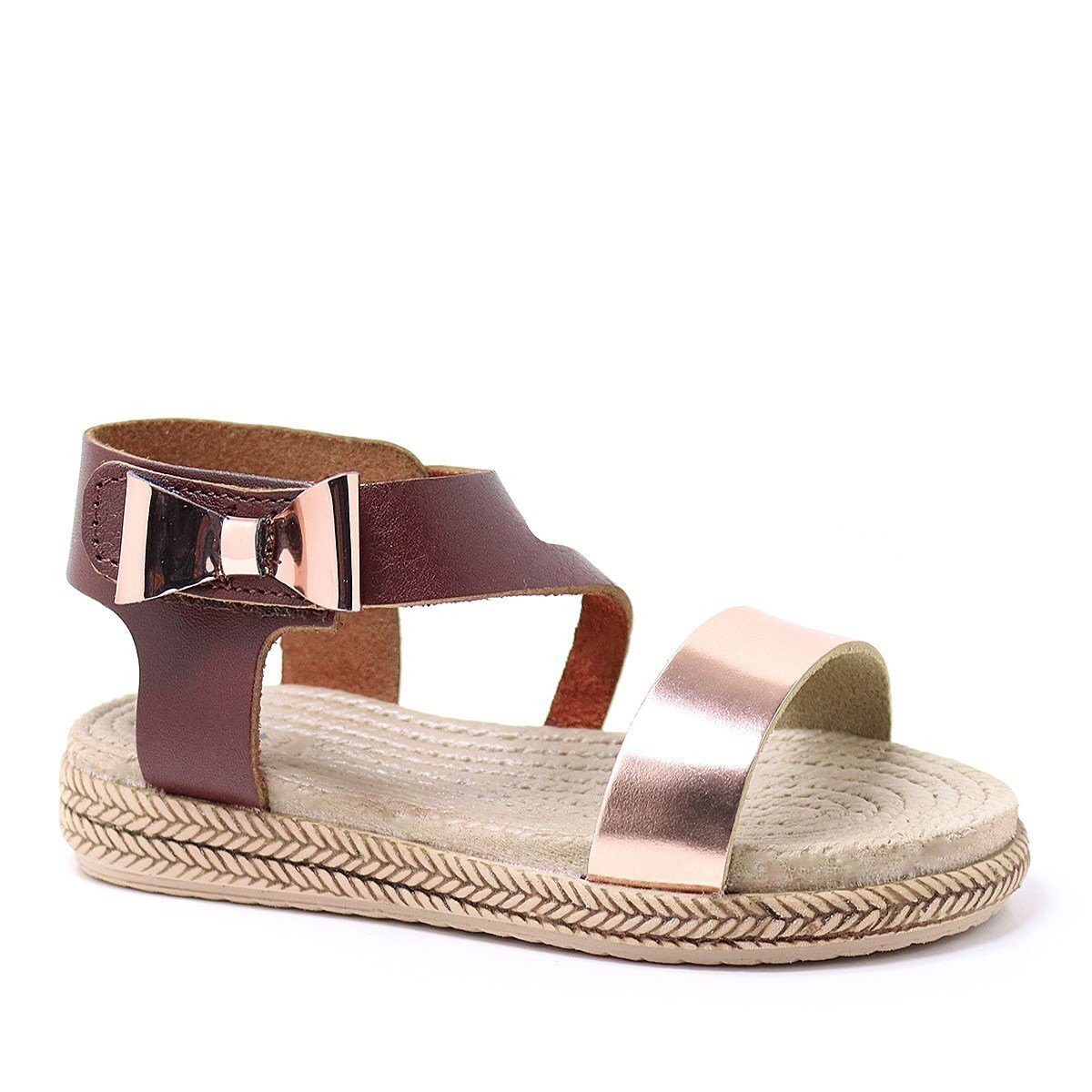 Artico Elenis Hakiki Deri Kahverengi Bakır Kız Bebek Sandalet - 1