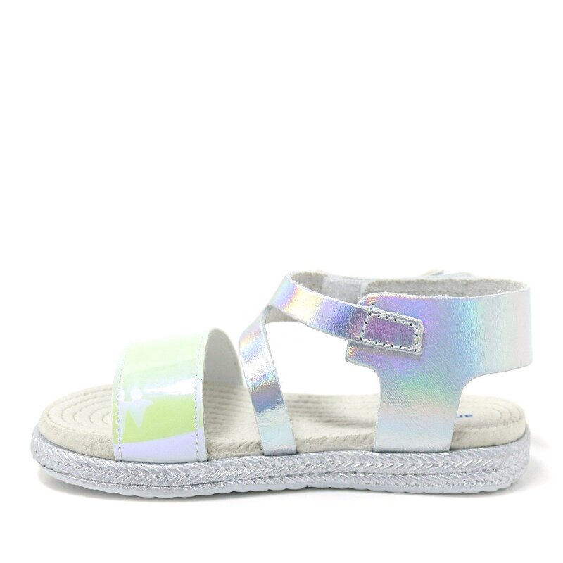 Artico Elenis Hakiki Deri Gümüş Kız Bebek Sandalet - 3