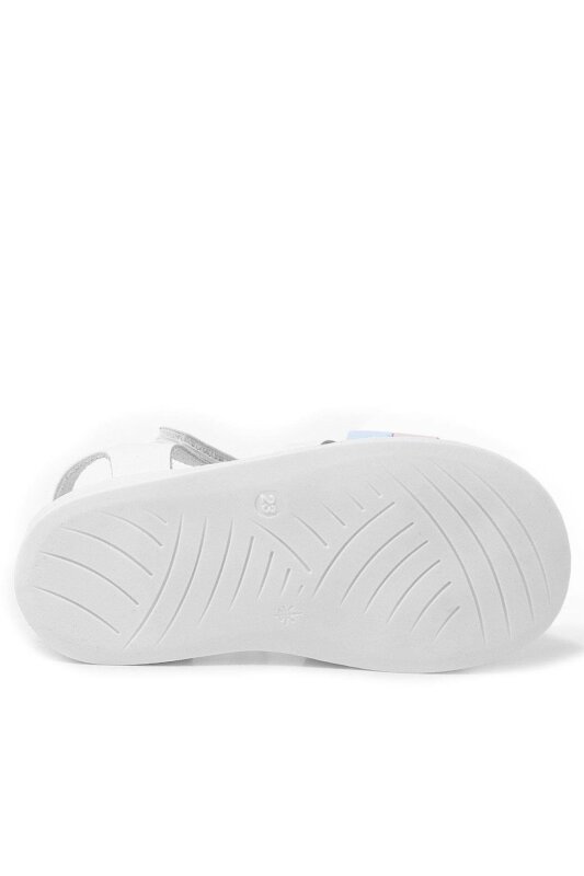 Artico Alexia Hakiki Deri Vaketa Pembe Beyaz Kız Bebek Sandalet - 4