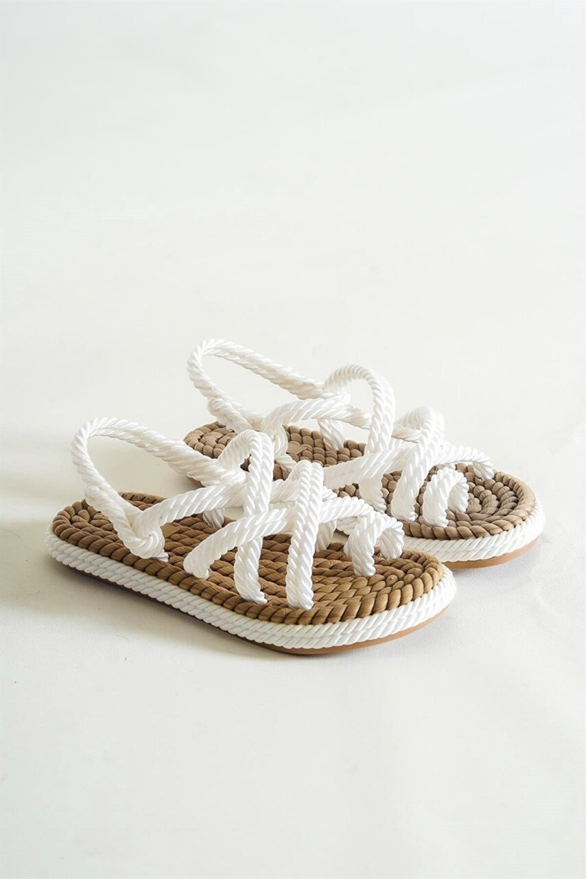 صندل أرتيكو أزوراس الأبيض ذو الحزام المتقاطع - 4