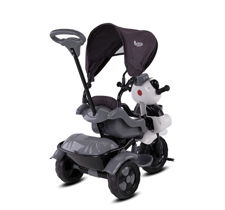 Babyhope 127A Little Panda 3 Tekerli Kontrollü Bisiklet (Pedli) Gri - 3