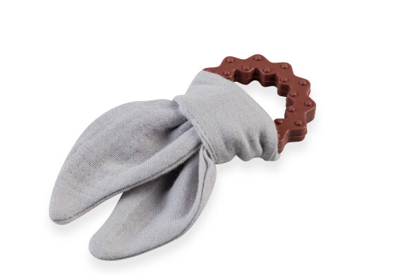 BabyJem Silikon Diş Kaşıyıcılı Müslin Önlük 736 Gri - 3