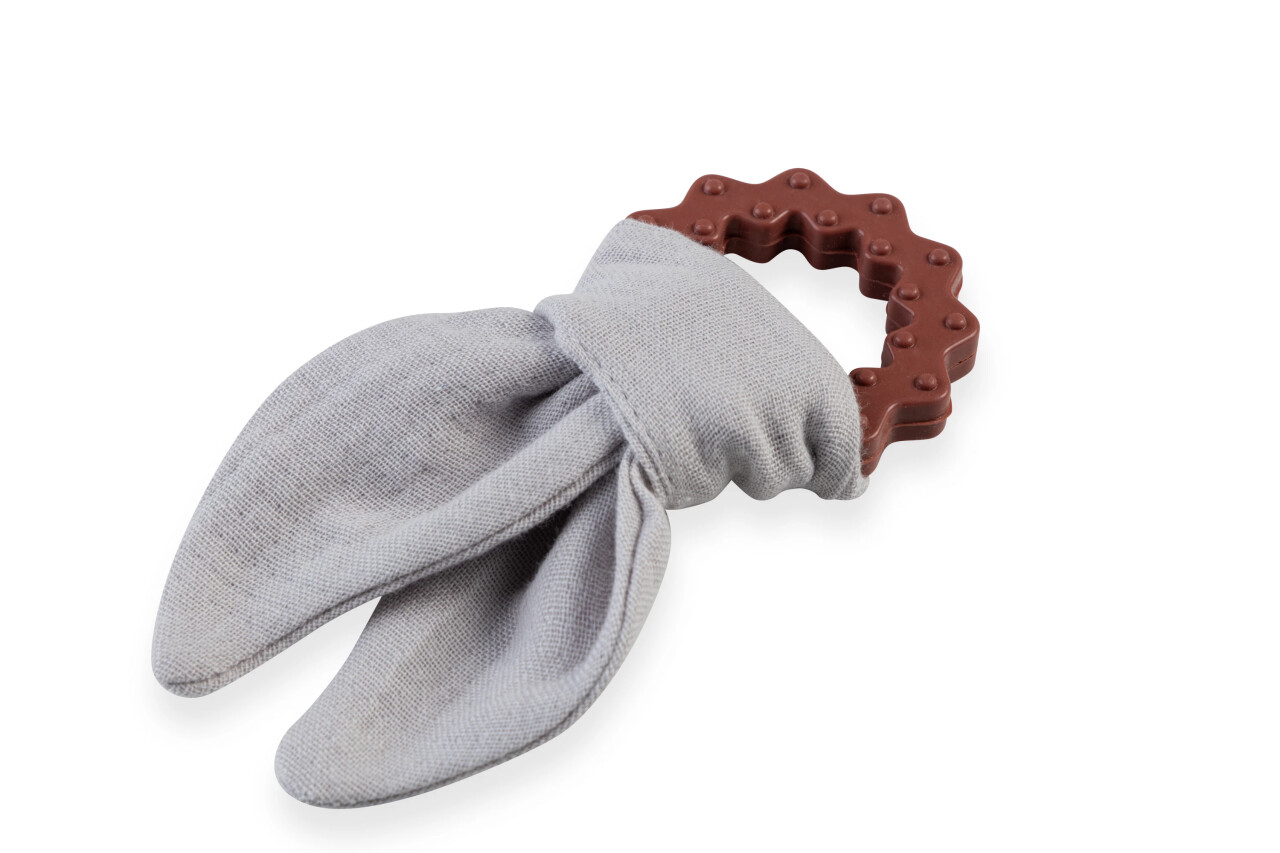 BabyJem Silikon Diş Kaşıyıcılı Müslin Önlük 736 Gri - 3