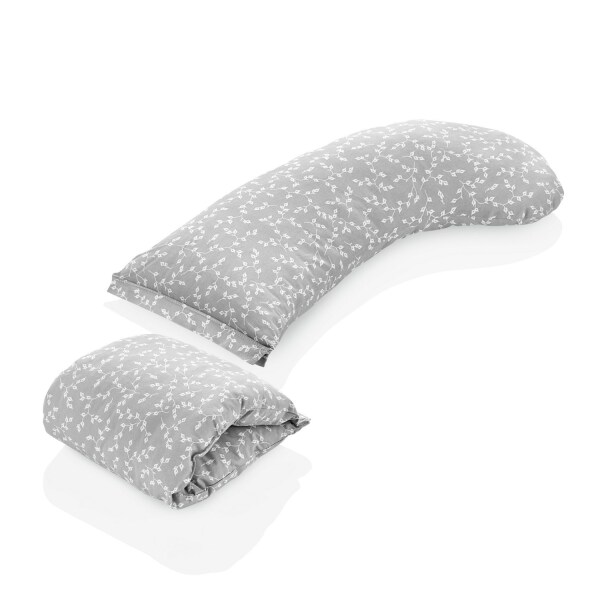 BabyJem Çok Fonk.Baş Destekli Emzirme Minderi 737 Gri Çiçek - 2