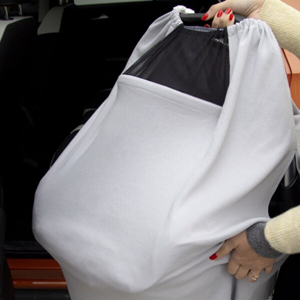 BabyJem Tül Pencereli Emzirme Önlüğü 735 Gri - 3