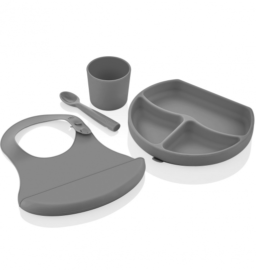 BabyJem Silikon Beslenme Seti 728 Gri - BabyJem