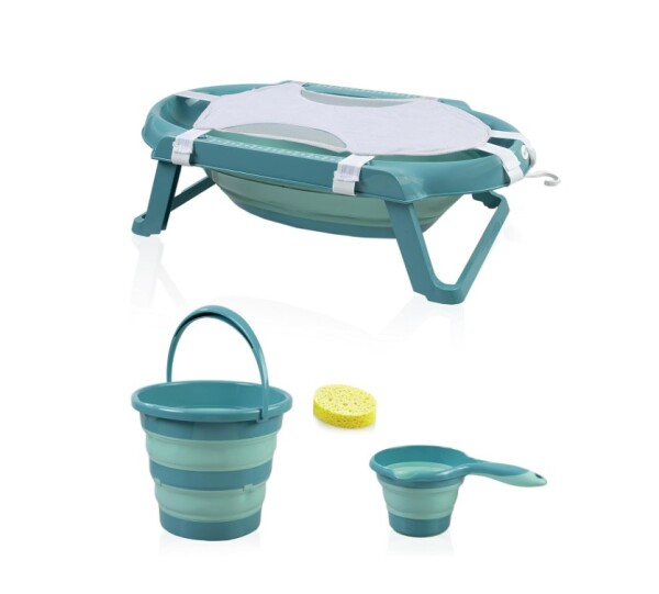 BabyJem Katlanır Banyo 5'Li Küvet Seti 596 Turkuaz - BabyJem