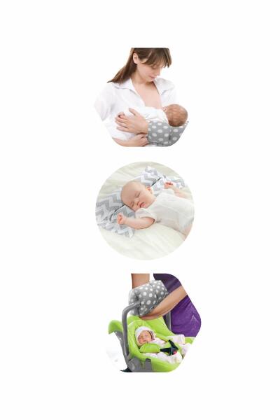وسادة رضاعة متعددة الأغراض من بيبي جيم، رقم 523، رمادي بنقشة متعرجة - 2