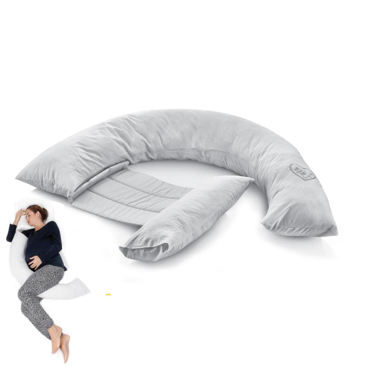 وسادة دعم الظهر للحمل والرضاعة من بيبي جيم، لون رمادي، 198 - 2