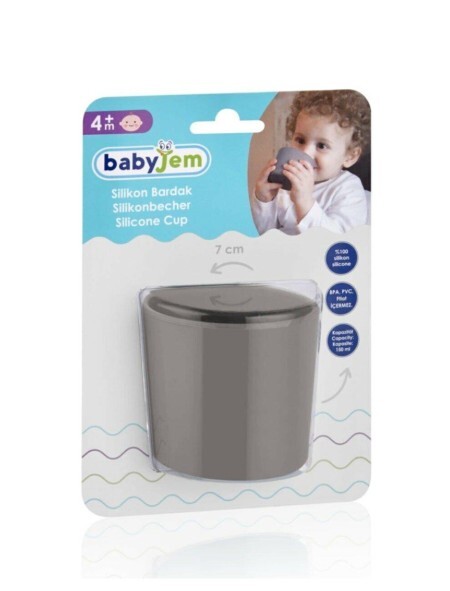 BabyJem Silikon Bardak 714 Gri - BabyJem