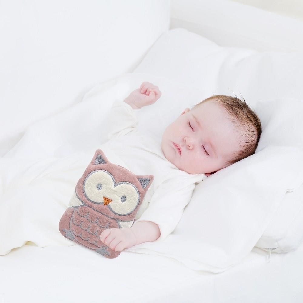 وسادة بيبي جيم المخملية على شكل بومة ببذور الكرز، لون وردي فاتح (366) - 2