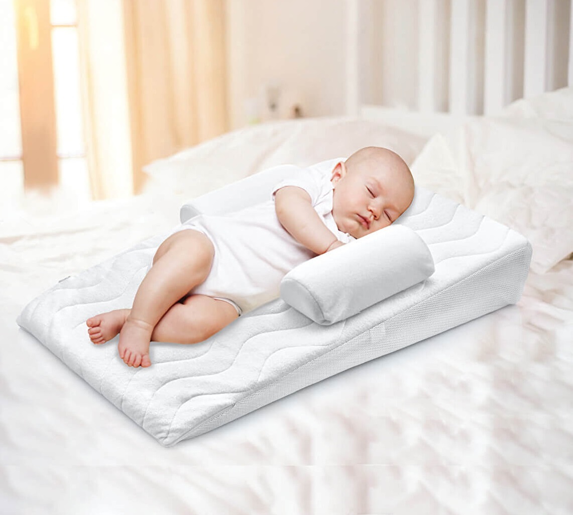 وسادة بيبي جيم لعلاج ارتجاع المريء للأطفال، لون أبيض، مقاس 132 - 2
